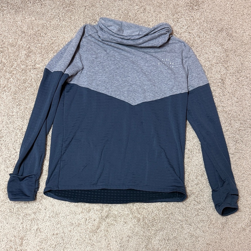 Nike Running Gray and Blue Long Sleeve Top